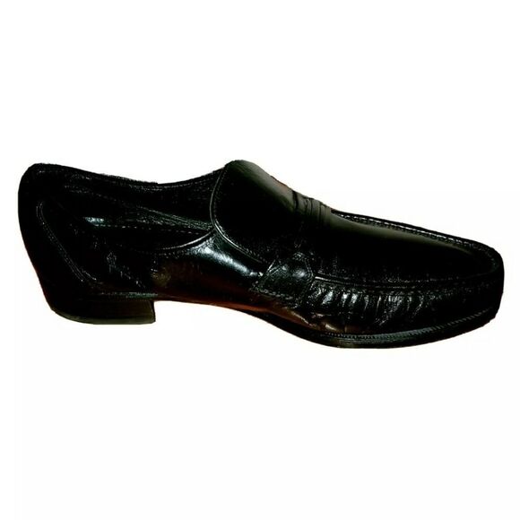 Florsheim Black Leather Mocassin Shoes Size - Picture 1 of 12